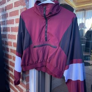 Large quarter zip cropped windbreaker